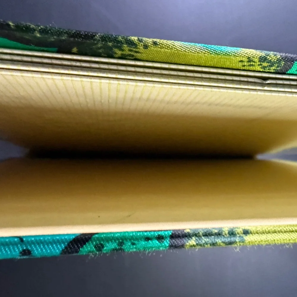 Vintage Floral Fabric Photo Album Green Yellow Blue Made in Japan Retro‎